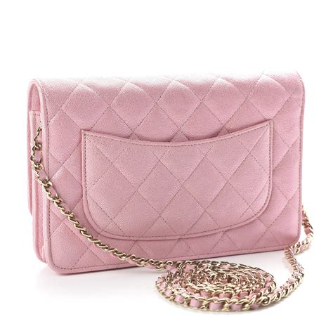 chanel wallet on chain caviar|CHANEL Caviar Quilted Wallet on Chain WOC Pink.